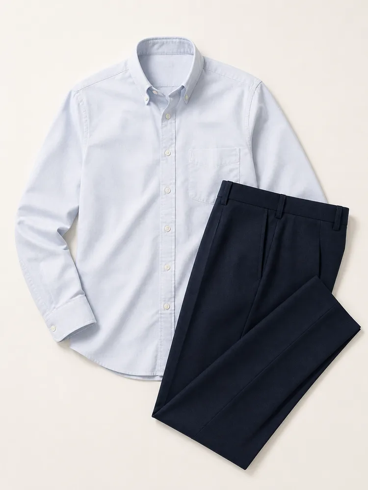 Evening: Oxford shirt, Trousers