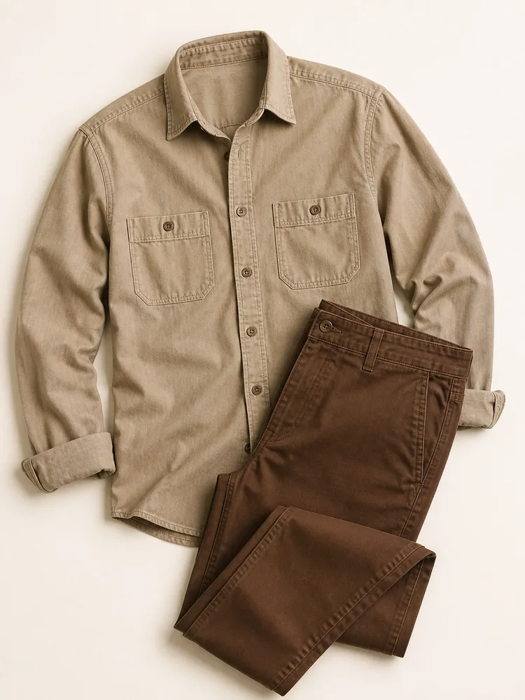 Easy Friday: Chambray shirt, Second chinos